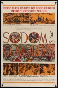 8g768 SODOM & GOMORRAH 1sh '63 Robert Aldrich, Pier Angeli, wild art of sinful cities!