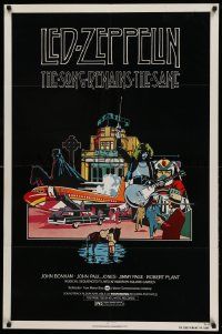8g772 SONG REMAINS THE SAME 1sh '76 Led Zeppelin, cool rock & roll montage art!