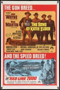 8g773 SONS OF KATIE ELDER/RED LINE 7000 1sh '68 John Wayne, gun breed... and speed breed!