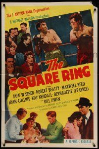 8g781 SQUARE RING 1sh '55 close up of boxer Robert Beatty fighting in boxing ring!
