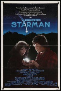 8g791 STARMAN int'l 1sh '84 John Carpenter, close-up portrait of alien Jeff Bridges & Karen Allen!
