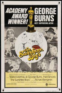 8g803 SUNSHINE BOYS awards 1sh '75 Hirschfeld art of George Burns, Walter Matthau & Lee Meredith!