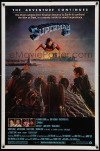 8g807 SUPERMAN II studio style 1sh '81 Christopher Reeve, Terence Stamp, great image of villains!