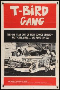 8g827 T-BIRD GANG 1sh '59 Roger Corman, out of high school w/ fast cars, girls, no place to go!