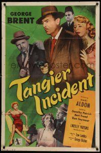 8g819 TANGIER INCIDENT 1sh '53 George Brent, Mari Aldon & Dorothy Patrick in Africa, film noir!
