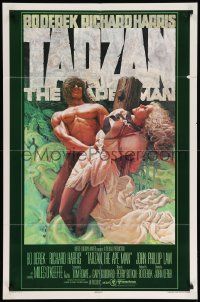 8g824 TARZAN THE APE MAN advance 1sh '81 John Derek, art of sexy Bo Derek by Michaelson!