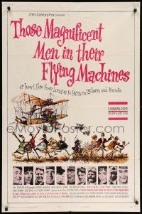 8g851 THOSE MAGNIFICENT MEN IN THEIR FLYING MACHINES 1sh '65 great Searle art of early airplane!