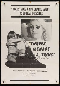 8g853 THREES MENAGE A TROIS 1sh '68 threes' adds a new bizarre aspect to unusual pleasures!