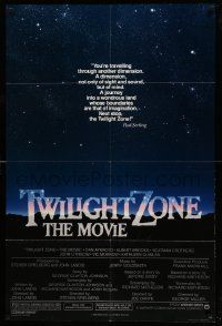 8g885 TWILIGHT ZONE 1sh '83 Rod Serling TV series, Spielberg, Alvin art, no border design!