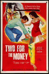 8g886 TWO FOR THE MONEY 1sh '72 he wanted to roll in money with another man's wife!