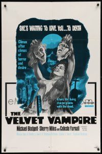 8g911 VELVET VAMPIRE 1sh '71 she'll love you... to death, great sexy gruesome horror artwork!