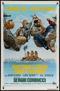 8g952 WHO FINDS A FRIEND FINDS A TREASURE 1sh '81 art of Terence Hill & Bud Spencer by Casaro