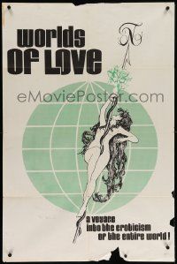 8g979 WORLDS OF LOVE 1sh '60s eroticism of the entire world, outrageous sexy artwork!