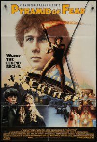 8g994 YOUNG SHERLOCK HOLMES int'l 1sh '85 Spielberg, Nicholas Rowe, different yellow credits design