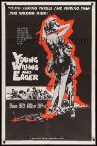 8g996 YOUNG, WILLING & EAGER 1sh '62 great bad girl image, youth seeking the wrong kind of thrills