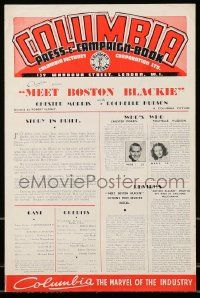8h642 MEET BOSTON BLACKIE English pressbook '41 Chester Morris, Rochelle Hudson, Coney Island!