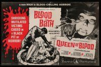 8h417 BLOOD BATH/QUEEN OF BLOOD pressbook '66 a new high in blood-chilling horror!