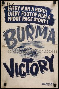 8h432 BURMA VICTORY pressbook '45 Roy Boulting directed documentary, WWII behind the lines!