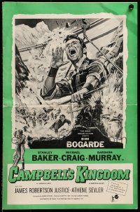 8h436 CAMPBELL'S KINGDOM pressbook '58 great artwork of Dirk Bogarde by busted dam!