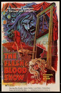 8h495 FLESH & BLOOD SHOW pressbook '73 amalgam of carnage & carnality, gruesome Ekaleri art!