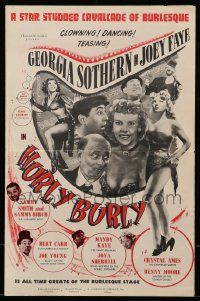 8h552 HURLY BURLY pressbook '51 sexy stripteuse queens & baggy pants vaudeville comedians!