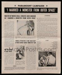 8h558 I MARRIED A MONSTER FROM OUTER SPACE pressbook '58 filled with great images with the alien!