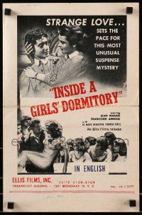 8h567 INSIDE A GIRLS' DORMITORY pressbook '56 strange love sets the pace for an unusual mystery!