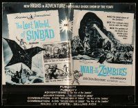 8h614 LOST WORLD OF SINBAD/WAR OF THE ZOMBIES pressbook '60s new highs in adventure!
