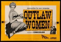 8h694 OUTLAW WOMEN pressbook '52 cheating women, seductive women, savage women, six gun sirens!