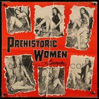 8h715 PREHISTORIC WOMEN pressbook '50 many images of hot cave babes wearing animal skins!