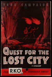 8h730 QUEST FOR THE LOST CITY pressbook '54 hacking through 100 miles of hostile Mayan jungle!