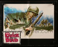8h731 QUICK & THE DEAD pressbook '63 truly great war artwork of soldiers on beachfront!