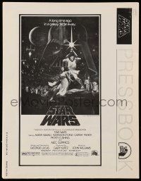 8h796 STAR WARS pressbook '77 George Lucas classic sci-fi epic, lots of poster images!