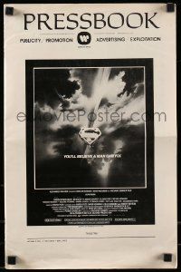 8h802 SUPERMAN pressbook '78 comic book hero Christopher Reeve, cool Bob Peak art!
