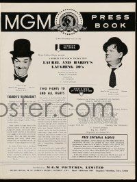 8h602 LAUREL & HARDY'S LAUGHING '20s English pressbook '66 movie-making mirth & madness!