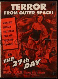 8h370 27th DAY pressbook '57 terror from space, five people given the power to destroy nations!