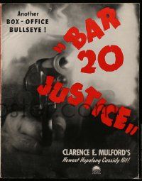 8h401 BAR 20 JUSTICE pressbook '38 wonderful images of William Boyd as Hopalong Cassidy!