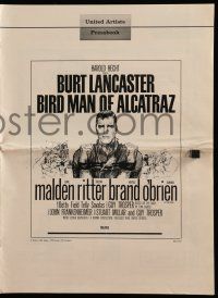 8h411 BIRDMAN OF ALCATRAZ pressbook '62 Burt Lancaster in John Frankenheimer's prison classic!