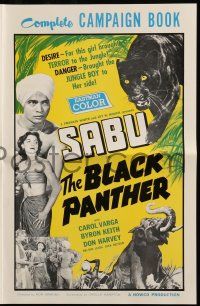 8h412 BLACK PANTHER pressbook '56 danger brought Sabu to sexy Carol Varga's side in the jungle!