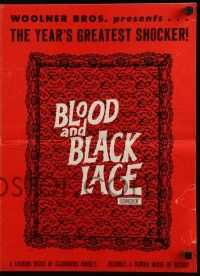 8h414 BLOOD & BLACK LACE pressbook '65 Mario Bava, glamorous fashion house becomes house of blood!