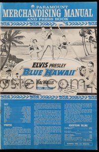 8h419 BLUE HAWAII pressbook '61 rock & roll king Elvis Presley & sexy babes at the beach!