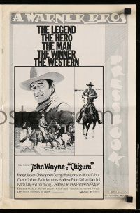 8h449 CHISUM domestic pressbook '70 BIG John Wayne, the hero, the man, the winner, the western!