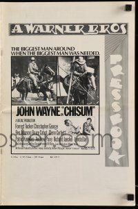 8h450 CHISUM int'l pressbook '70 big John Wayne, Forrest Tucker, completely different images!