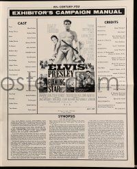 8h494 FLAMING STAR pressbook '60 Elvis Presley playing guitar & close up with rifle, Barbara Eden