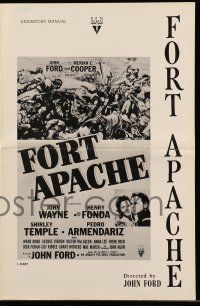 8h502 FORT APACHE pressbook R57 John Wayne, Henry Fonda, Shirley Temple, Victor McLaglen, cool art