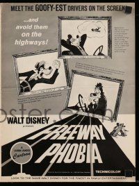 8h507 FREEWAY PHOBIA pressbook '65 Walt Disney cartoon, meet the Goofy-est drivers on the screen!