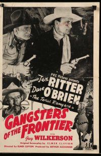 8h512 GANGSTERS OF THE FRONTIER pressbook '44 Tex western cowboy Tex Ritter, Guy Wilkerson!