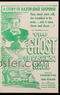 8h517 GHOST OF RASHMON HALL pressbook '53 a story of razor-edge suspense, wacky horror art!
