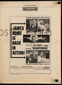8h523 GOLDFINGER pressbook '64 wonderful images of Sean Connery as James Bond 007!