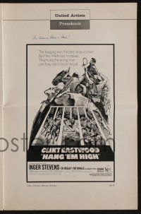 8h536 HANG 'EM HIGH pressbook '68 cowboys Clint Eastwood & Dennis Hopper, sexy Inger Stevens!